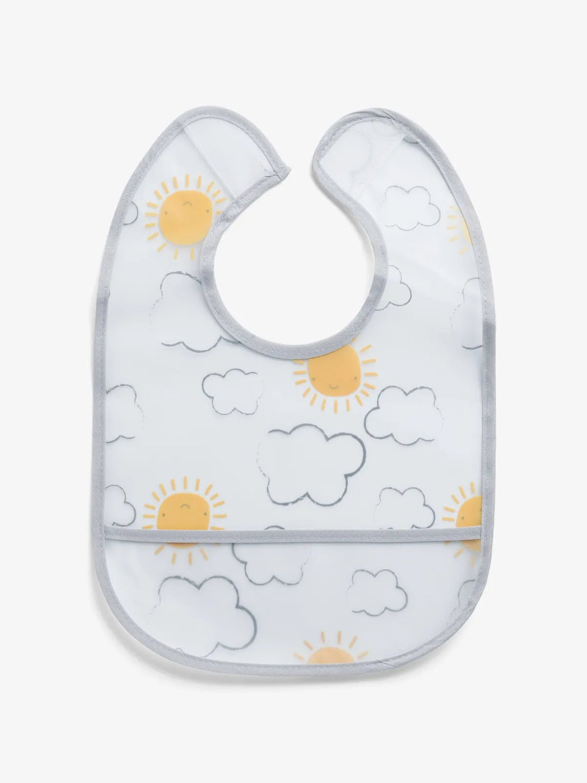 Grey & blue teddy  graphic pattern Baby bibs combo for baby boys & girls