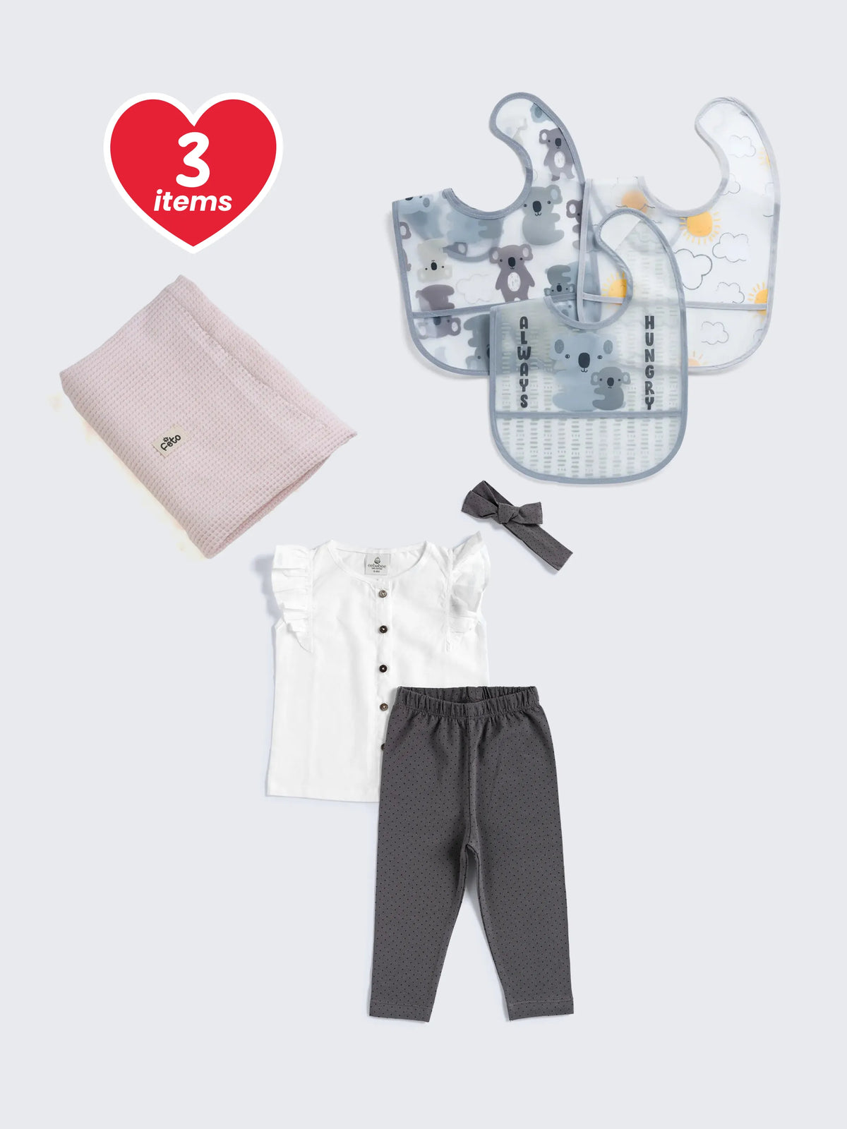Baby Girl 3-piece Gift Combo – Stylish & Practical Picks