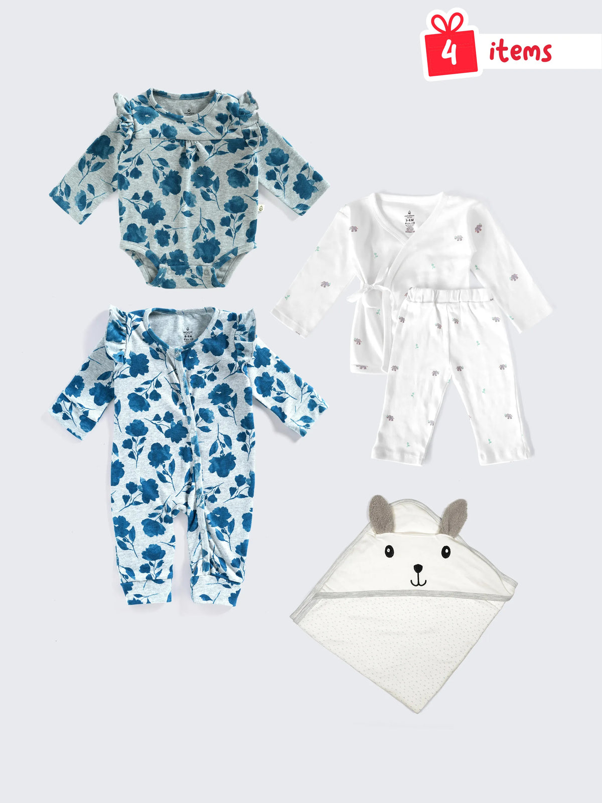 Little Blooms Floral Newborn Girls Gift Box – 4 Items