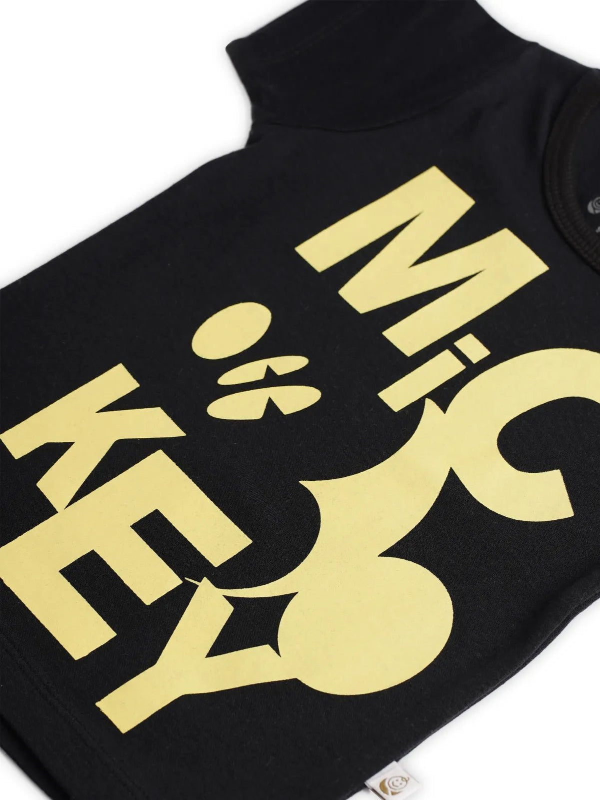 Half sleeve black & yellow graphic t-shirt for baby