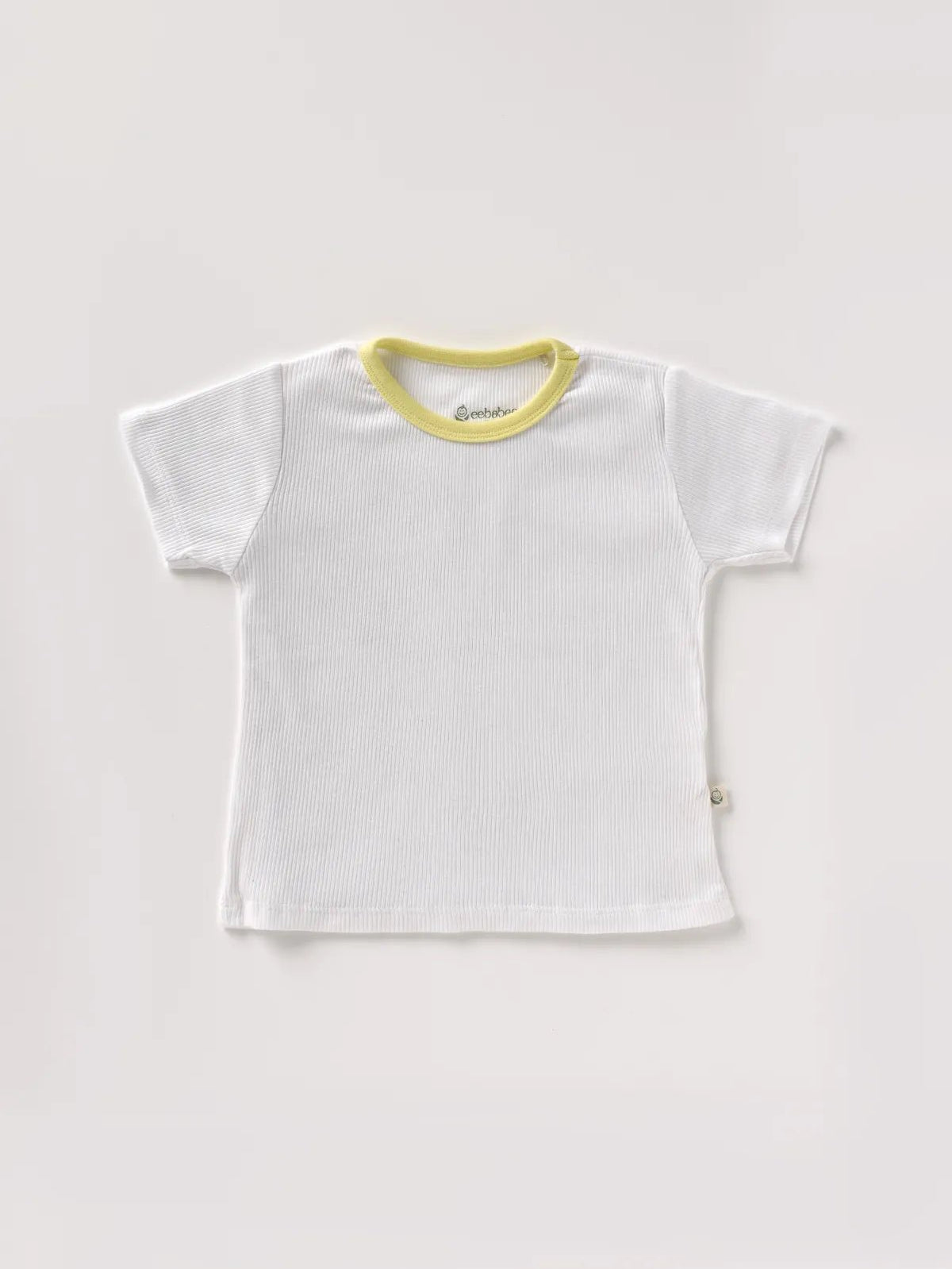 Half sleeve yellow, white summer outfit for baby