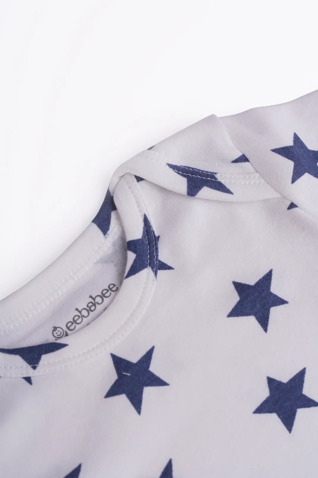 Full sleeve White & blue graphic bodysuit for baby