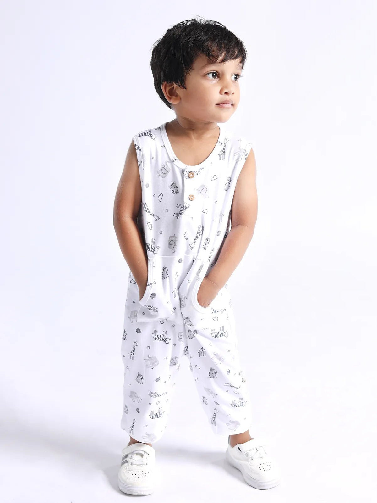 SOFT COTTON DUNGAREE SLEEVELESS