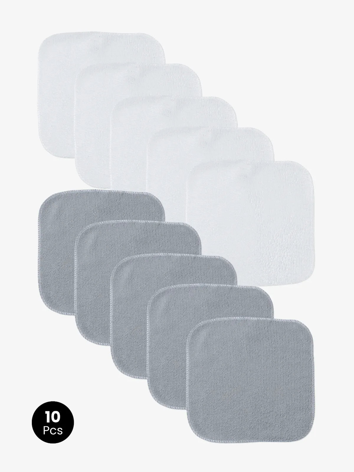 Grey & white washcloth combo for baby boys & girls