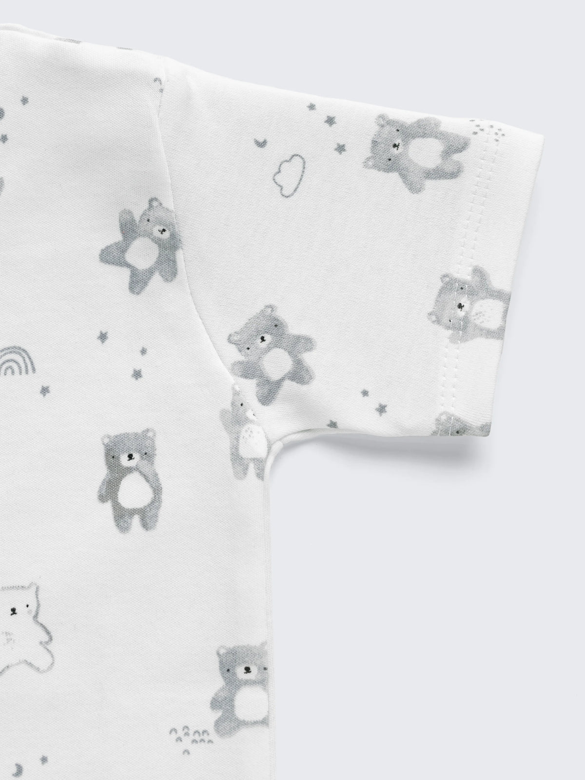 Newborn Teddy Print Henley Tee