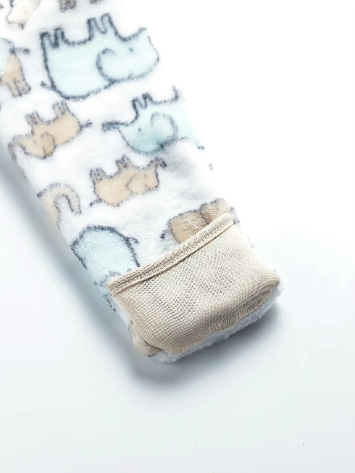 Full sleeve White & cream winter wear sleepsuit for baby boys & girls