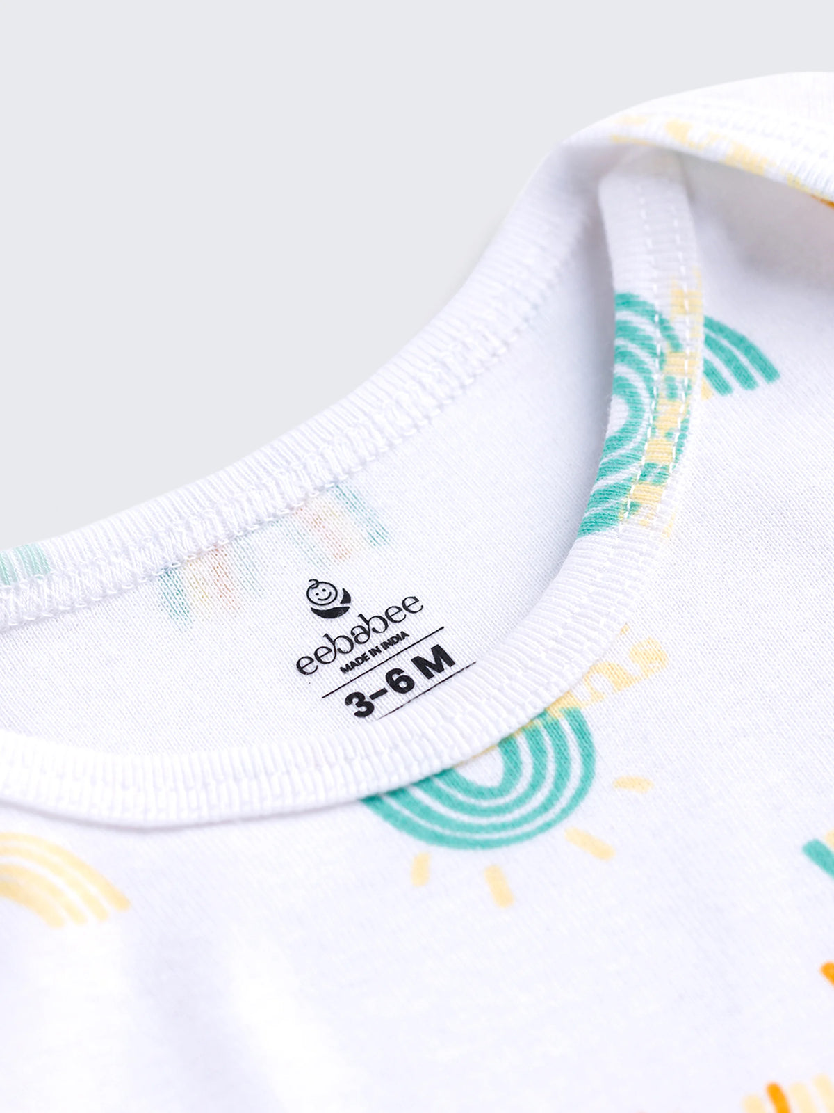 Sunny Rainbow Print Bodysuit & Shorts Summer Set for Baby