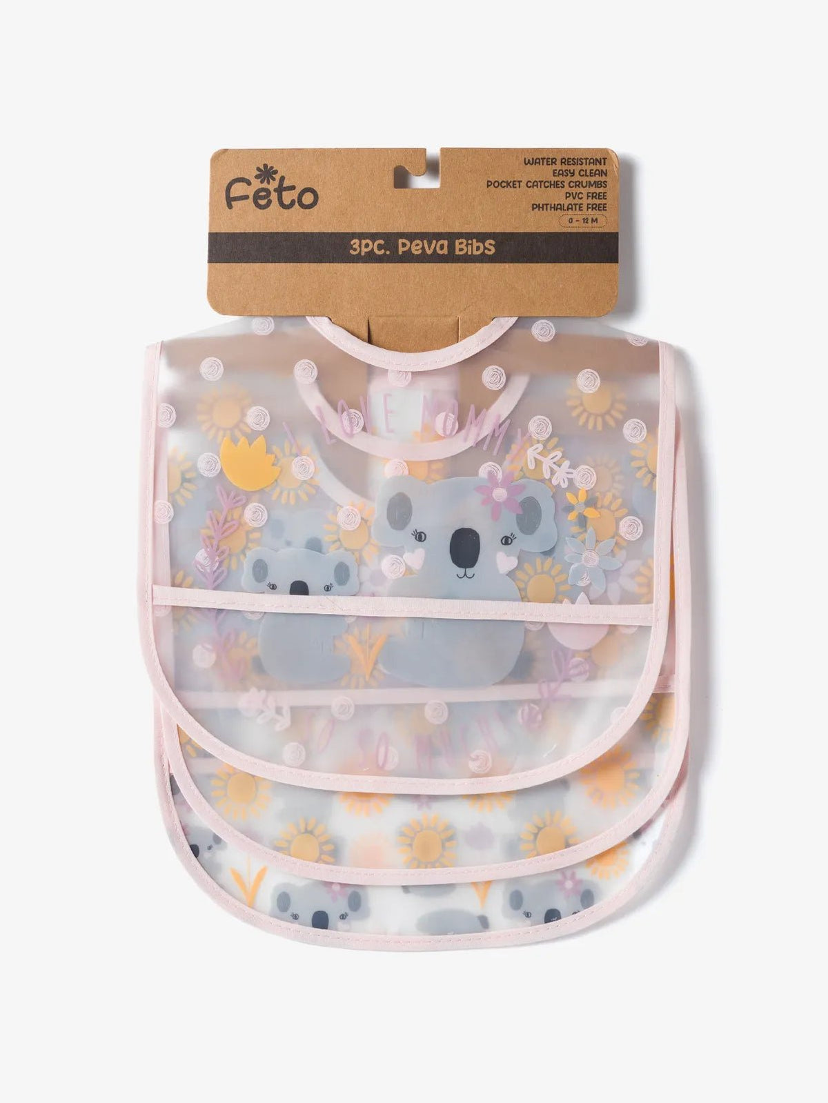 Orange & grey pattern with pink border Baby bibs combo for baby boys & girls