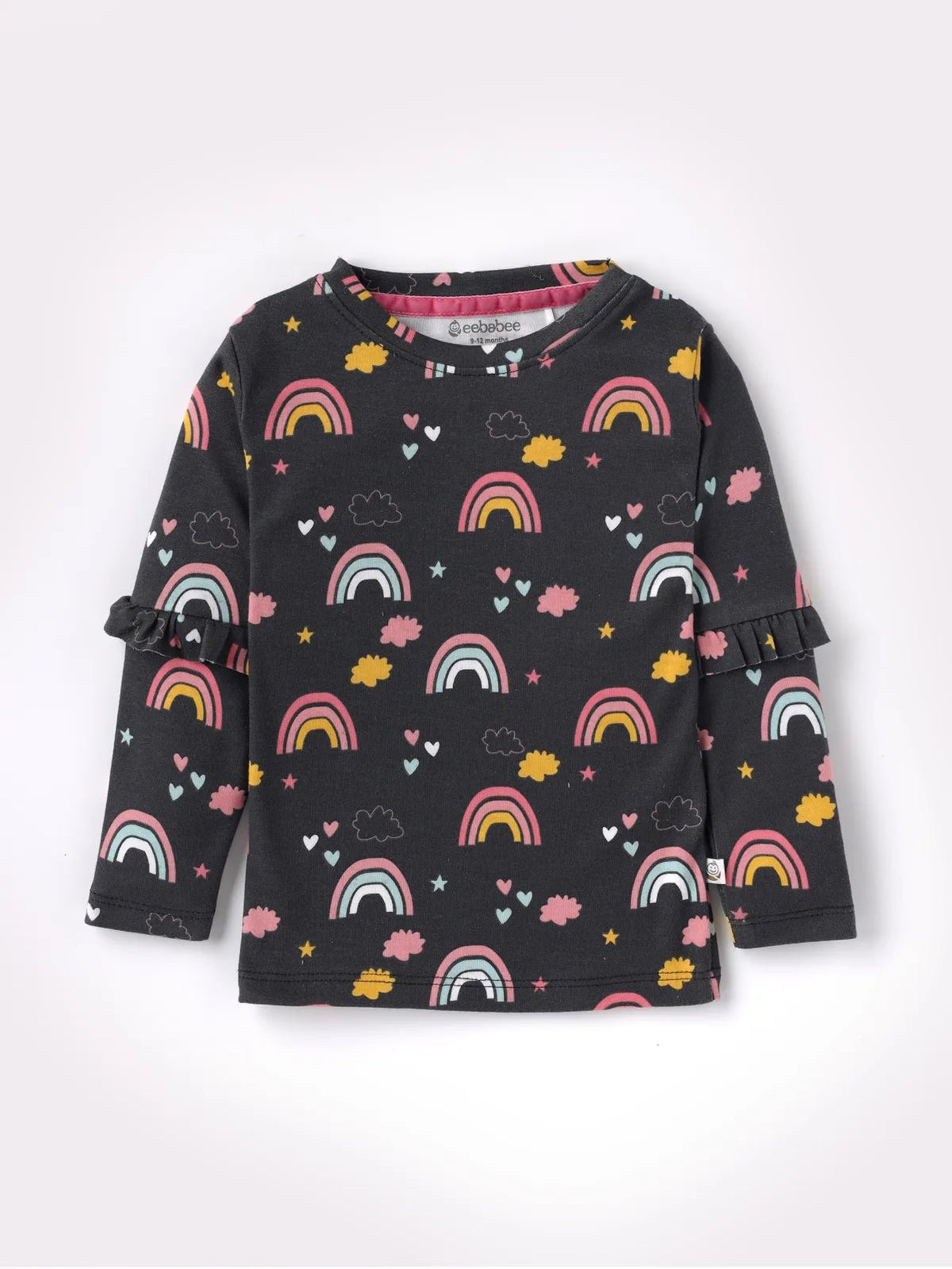 Full sleeve black frill set for baby girl