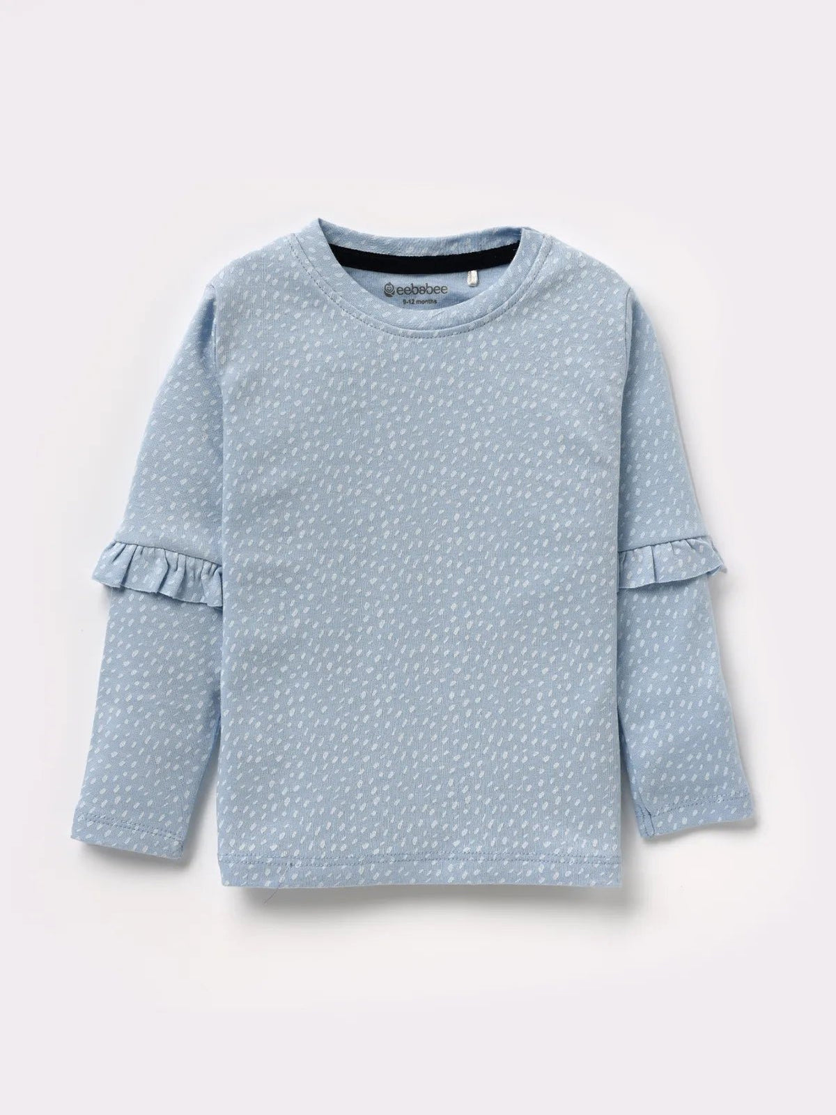Full sleeve blue frill set for baby girl