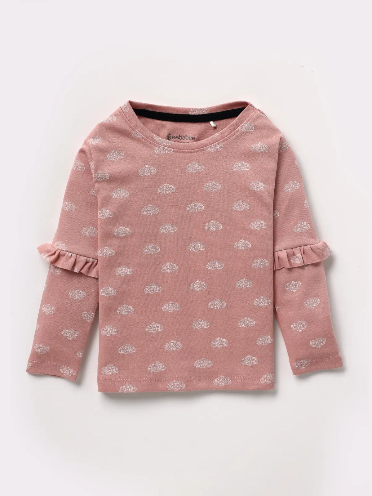Full sleeve pink frill set for baby girl