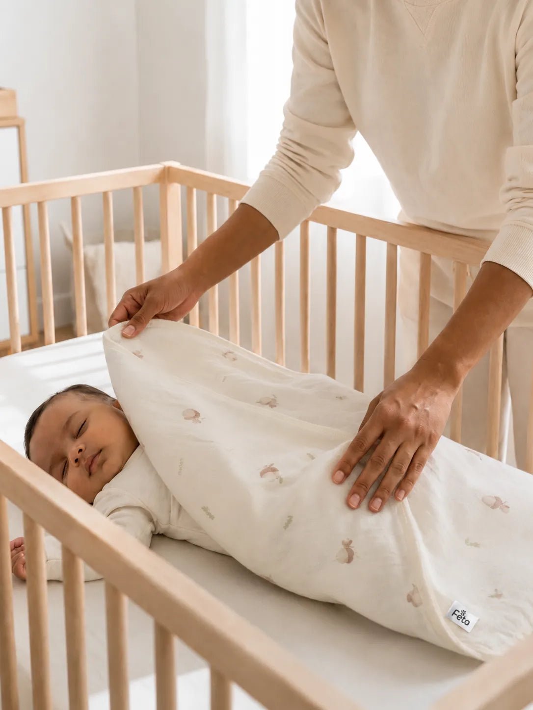 Organic Cotton Baby Muslin Acorn Print Receiving Blanket