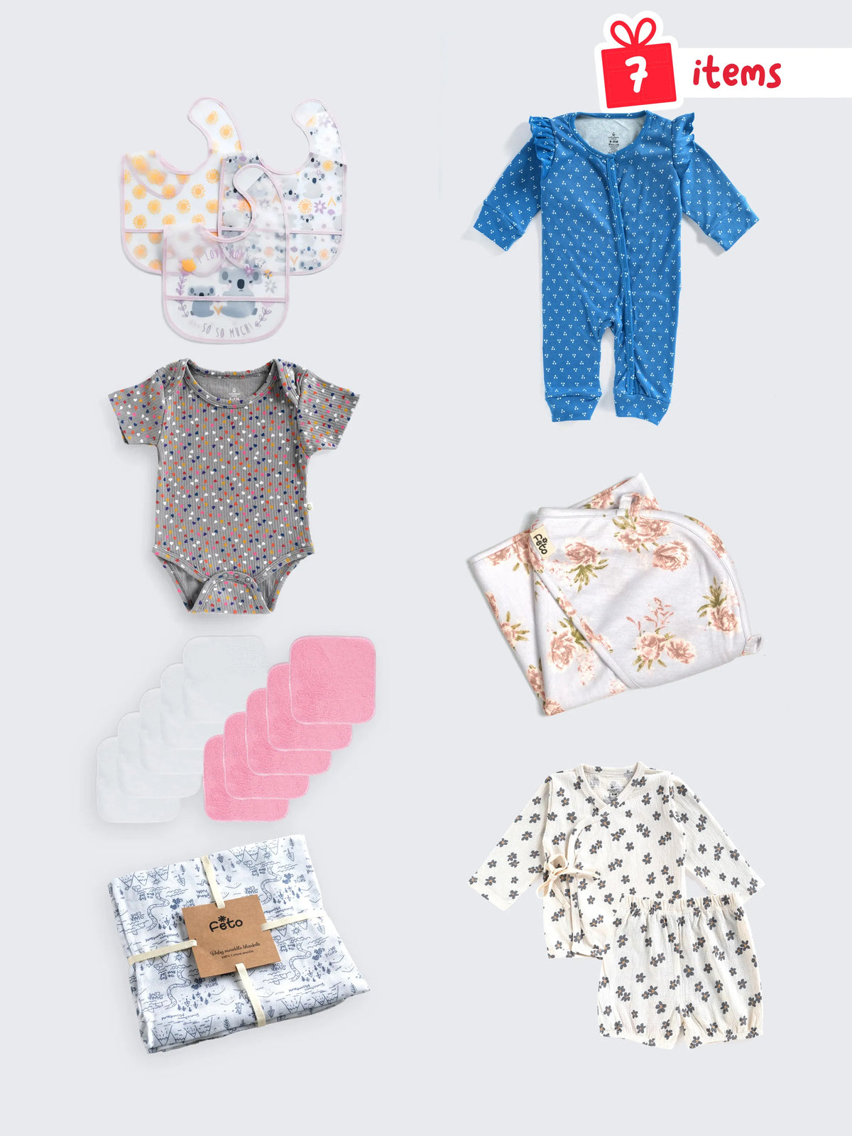 7-Item Baby Girl Essentials Gift Bundle