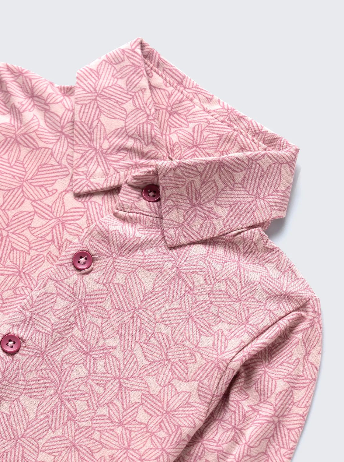 Pink Petal Printed Comfy Co-ord Set for Girls