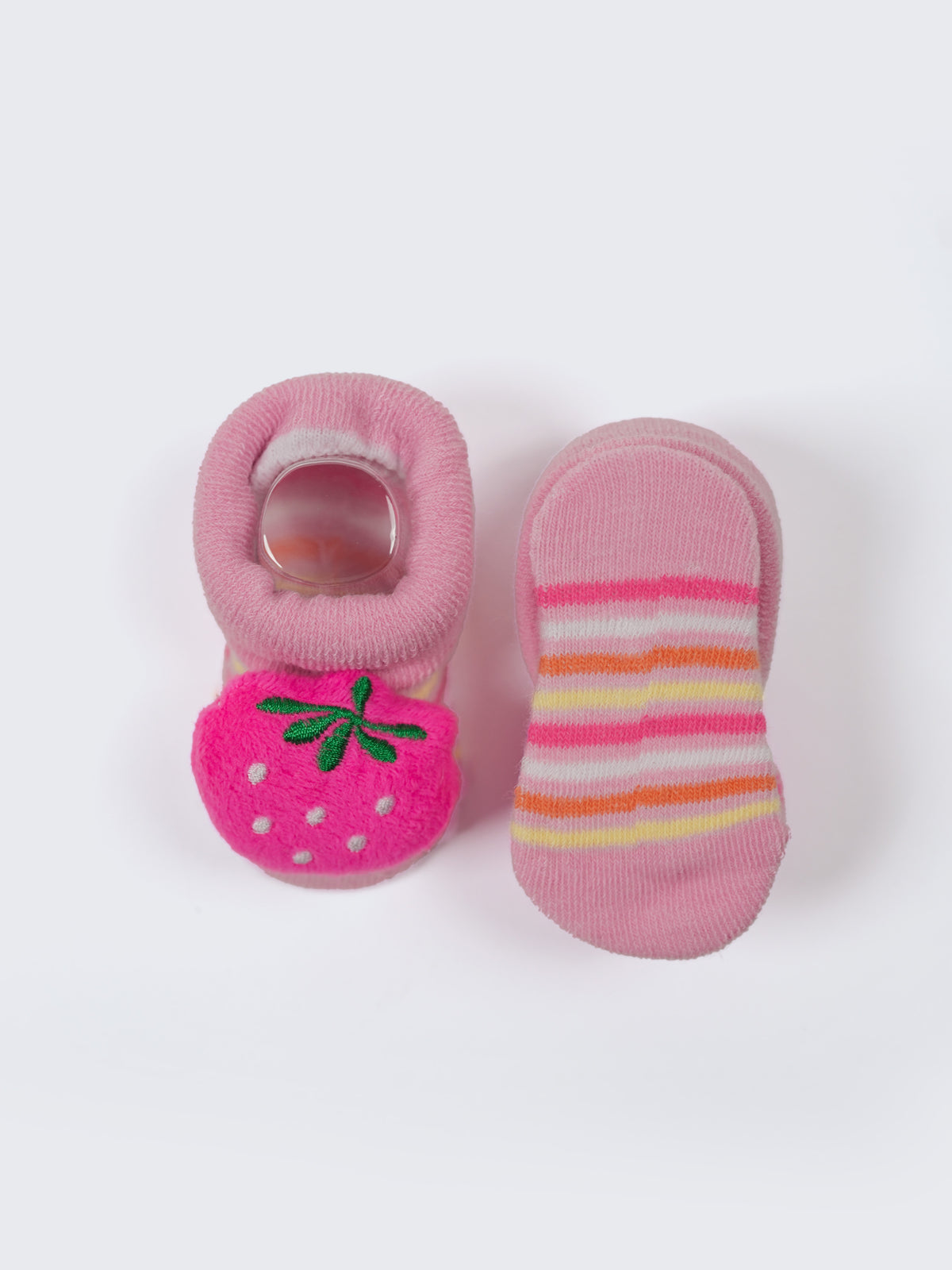 Baby Plush Rattle Socks Strawberry & Cat Design