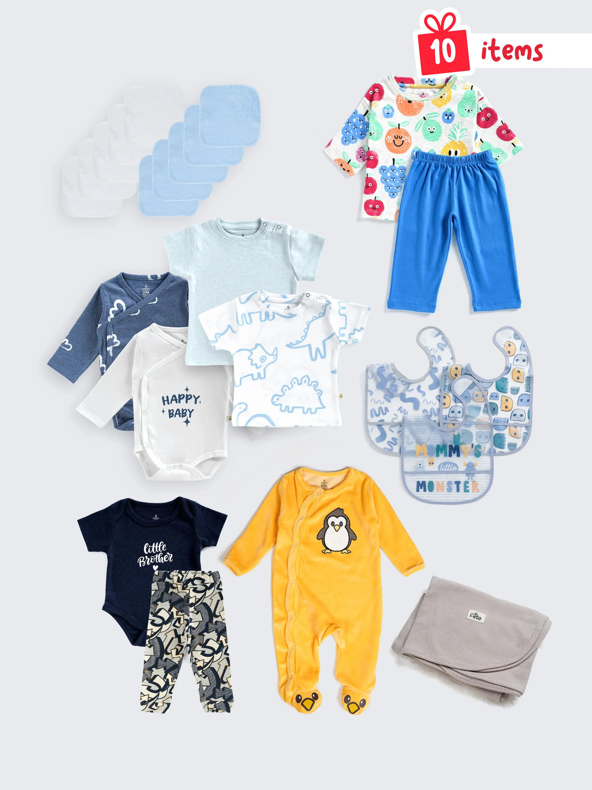 Newborn baby boy Essentials Comfort Gift Bundle – 10 Items