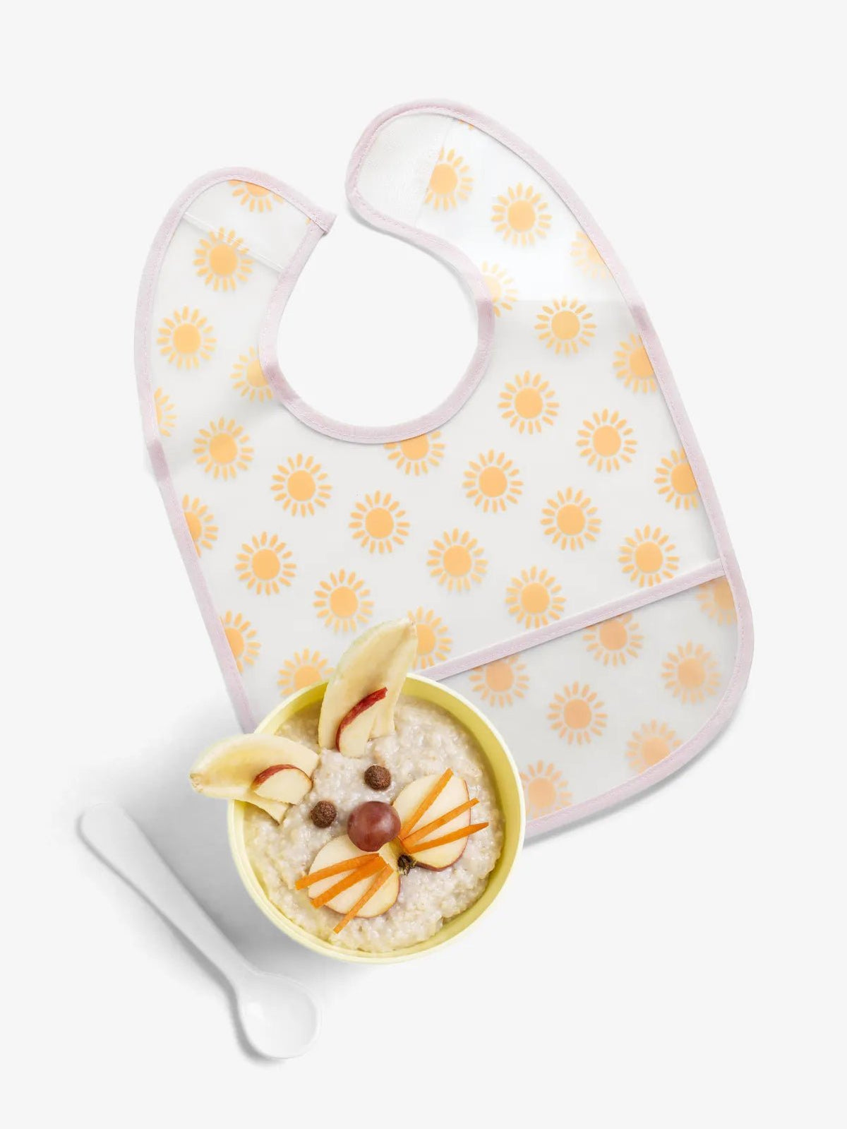 Orange & grey pattern with pink border Baby bibs combo for baby boys & girls
