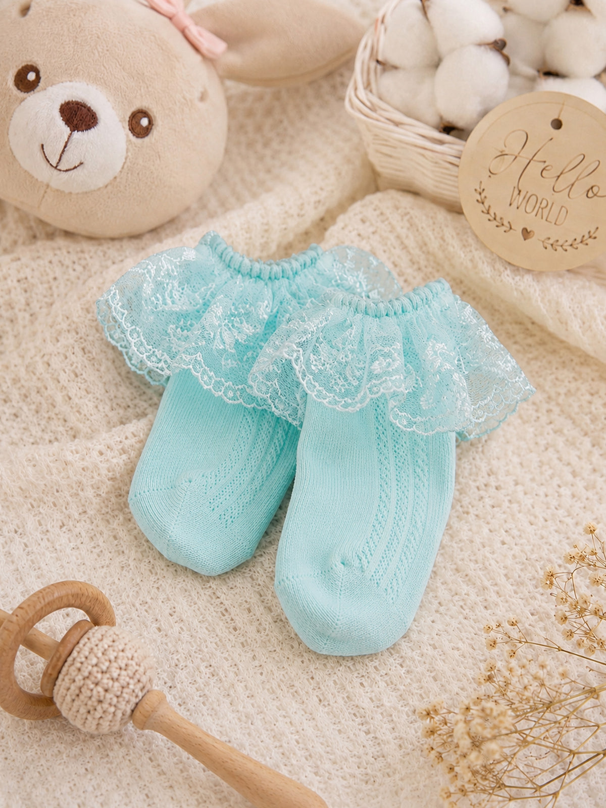 Baby Girls Lace Frill Ankle Socks - Pack of 3