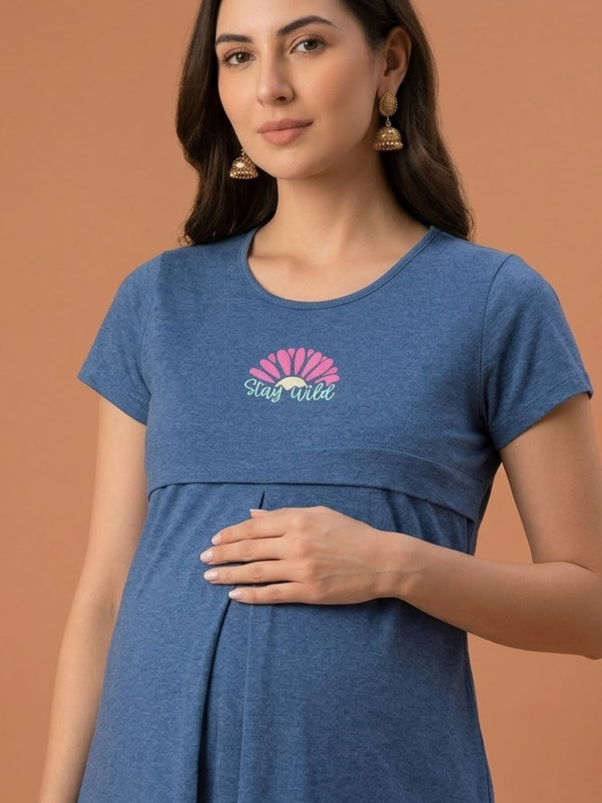 Maternity & Nursing T-Shirt – Blue