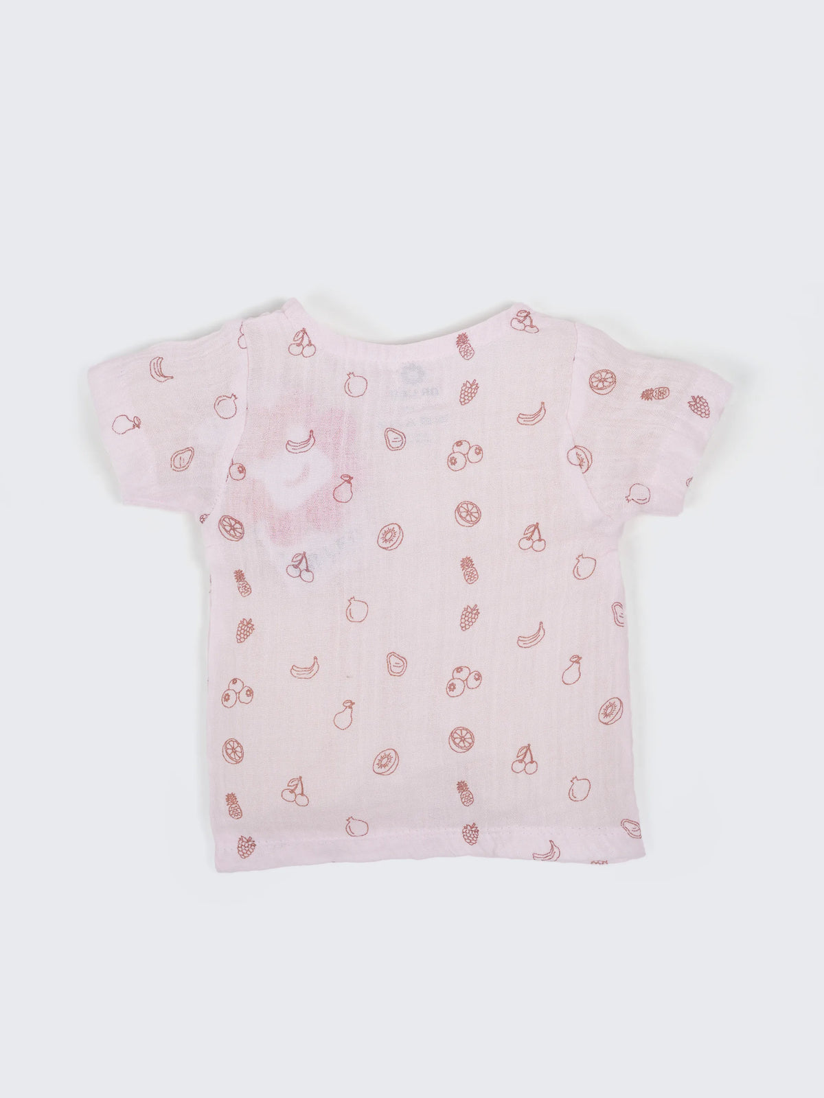 Baby Pink Fruit Print Shirt & Shorts Set