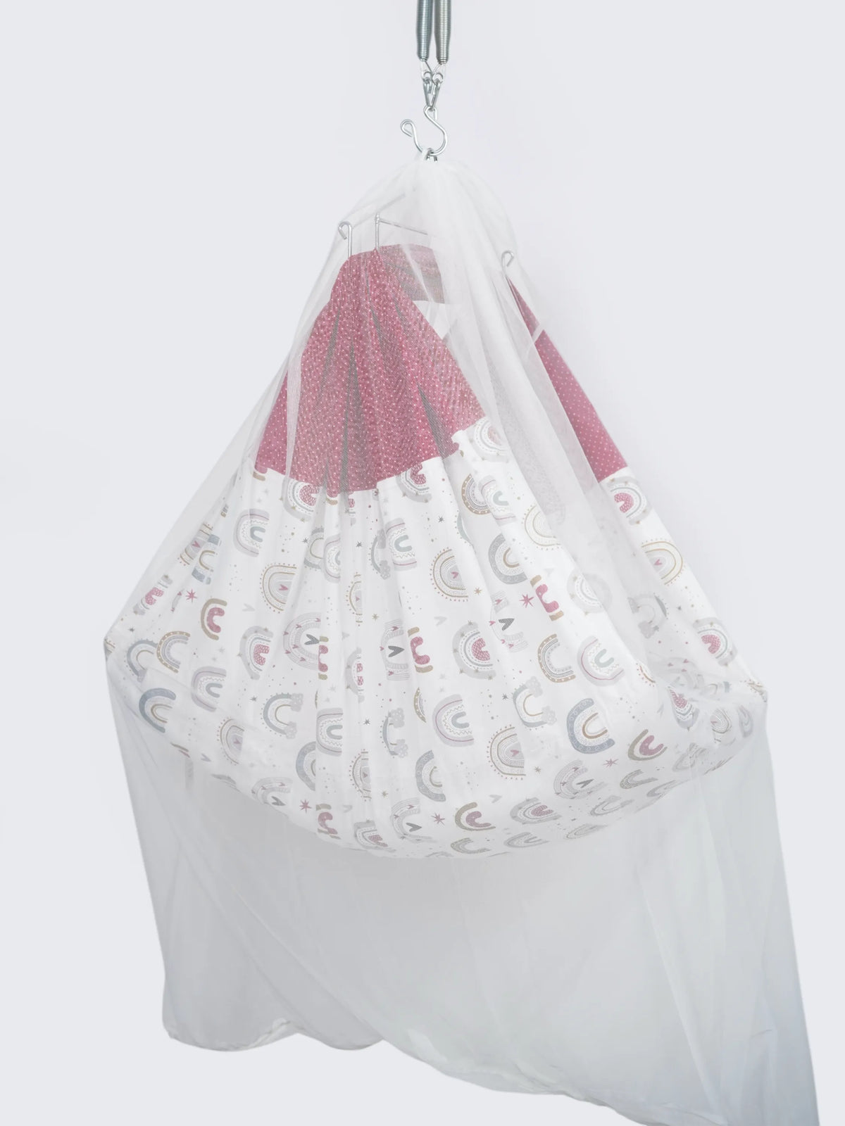 Queen Removable Bed Cradle/Thottil/Jhula Combo - Rainbow Print