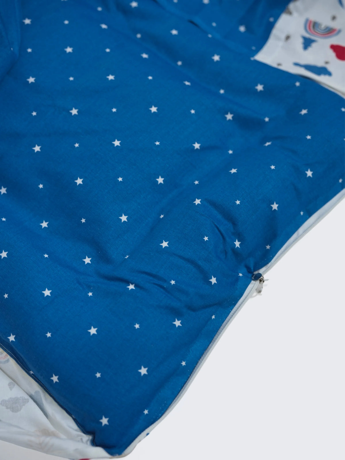 Queen Removable Bed Cradle/Thottil/Jhula Combo - Cloud & Rainbow Print