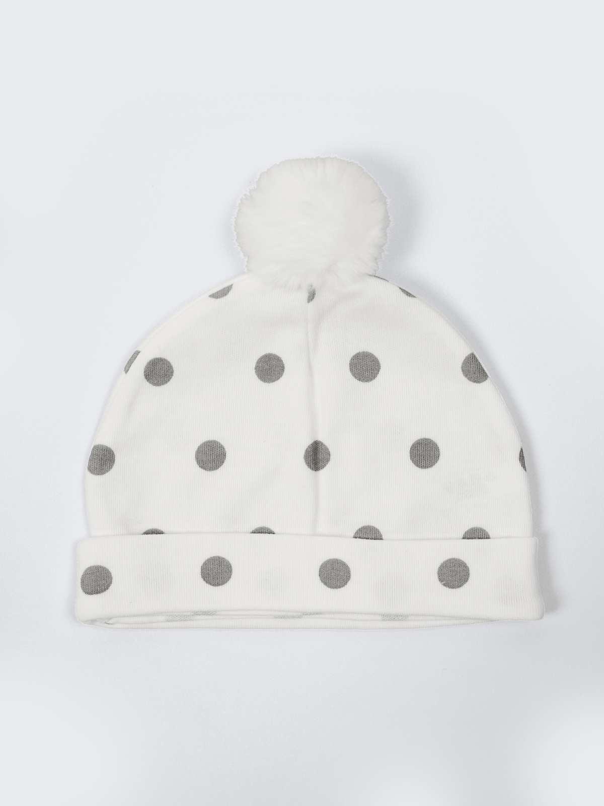 Baby Cap, Mittens & Booties Set – Grey Polka Dot