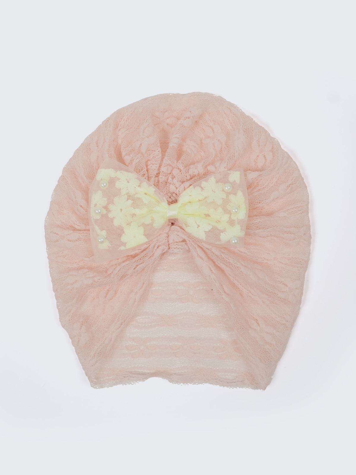 Baby Turban Cap & Booties Set - Peach