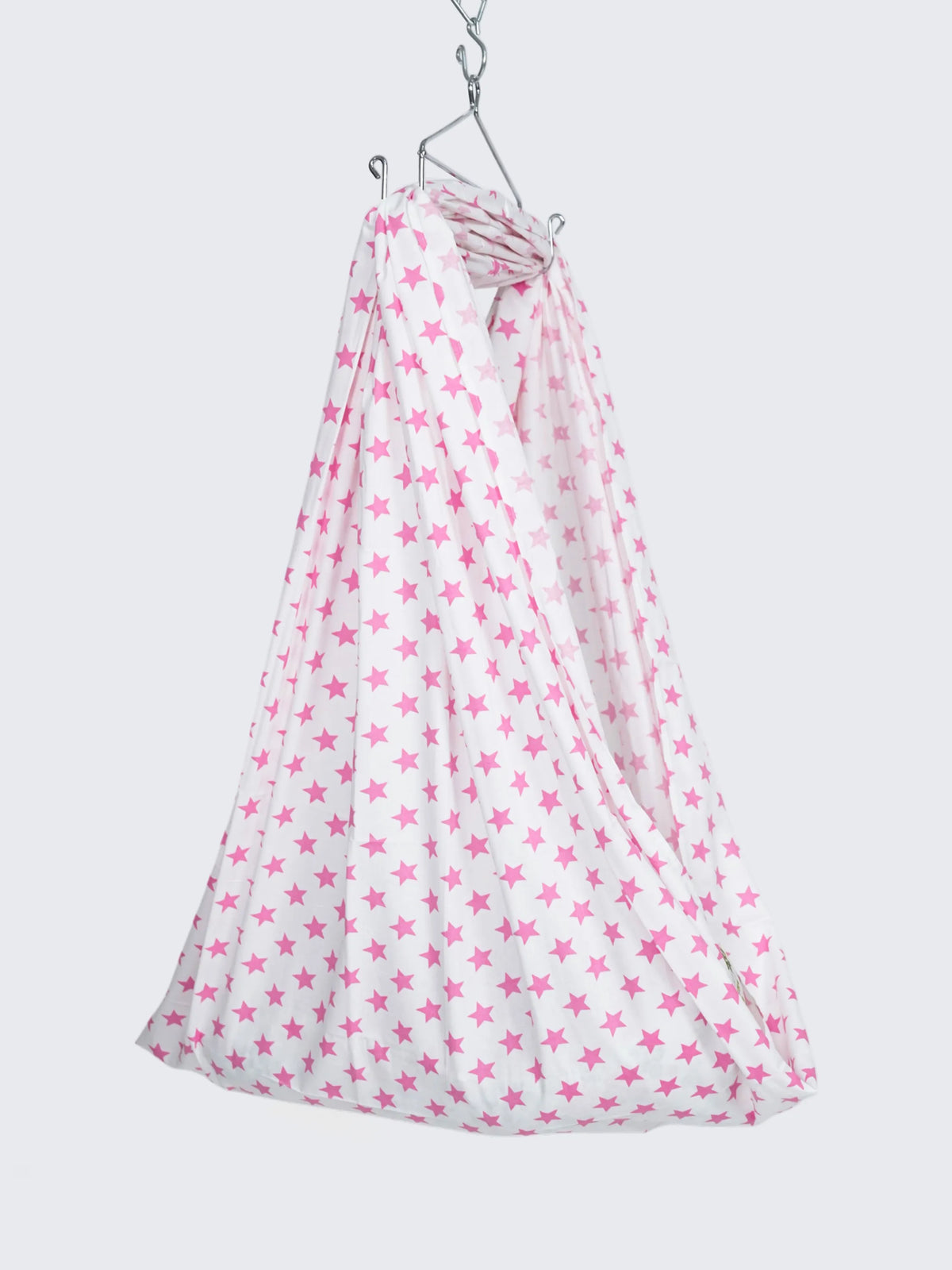 Twill Star Baby Cradle Cloth - Pink With White