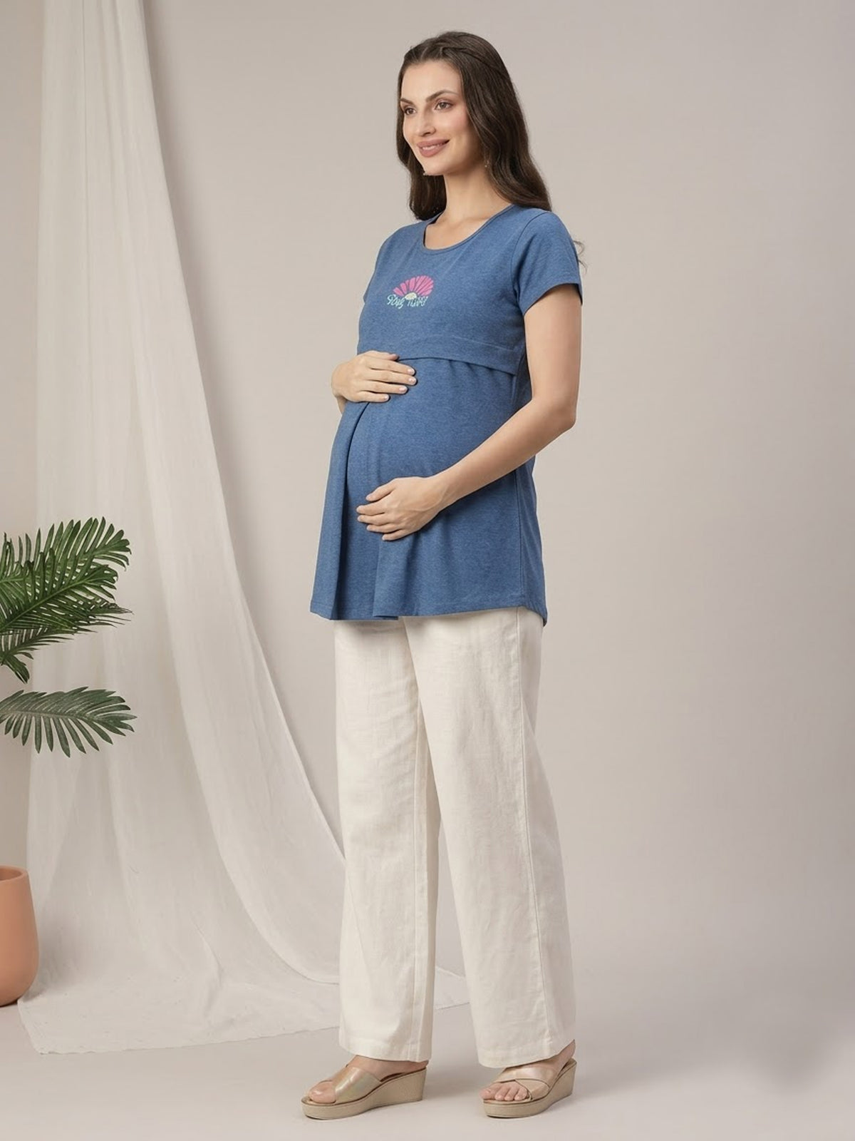 Maternity & Nursing T-Shirt – Blue