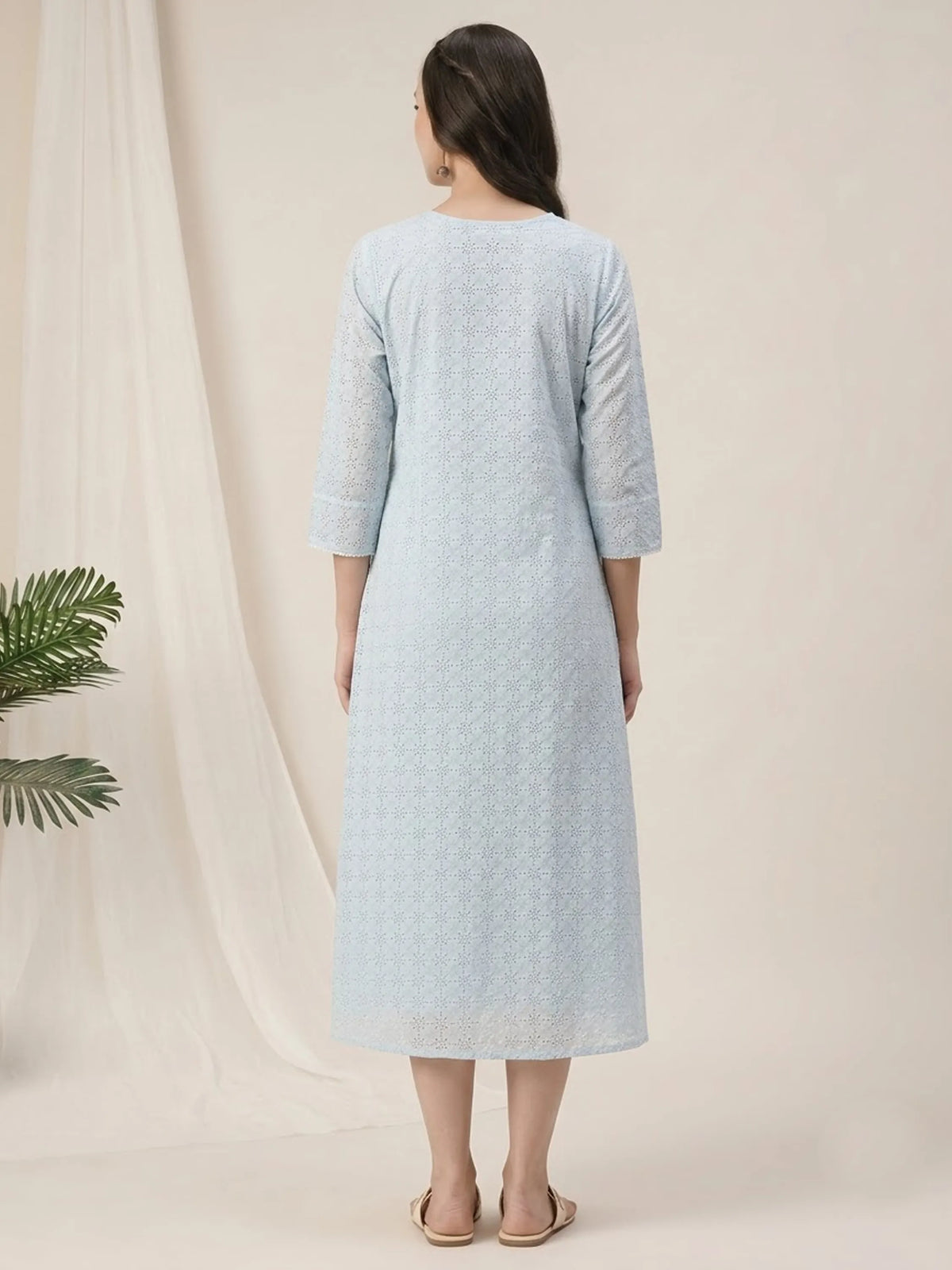 Printed Cotton Maternity & Feeding Gown