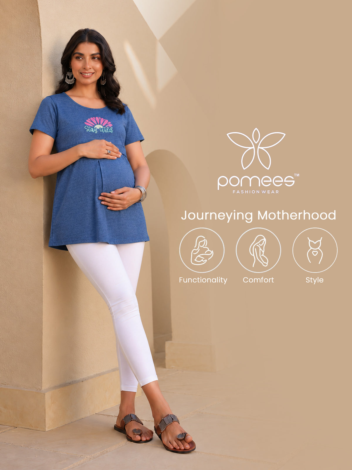 Maternity & Nursing T-Shirt – Blue