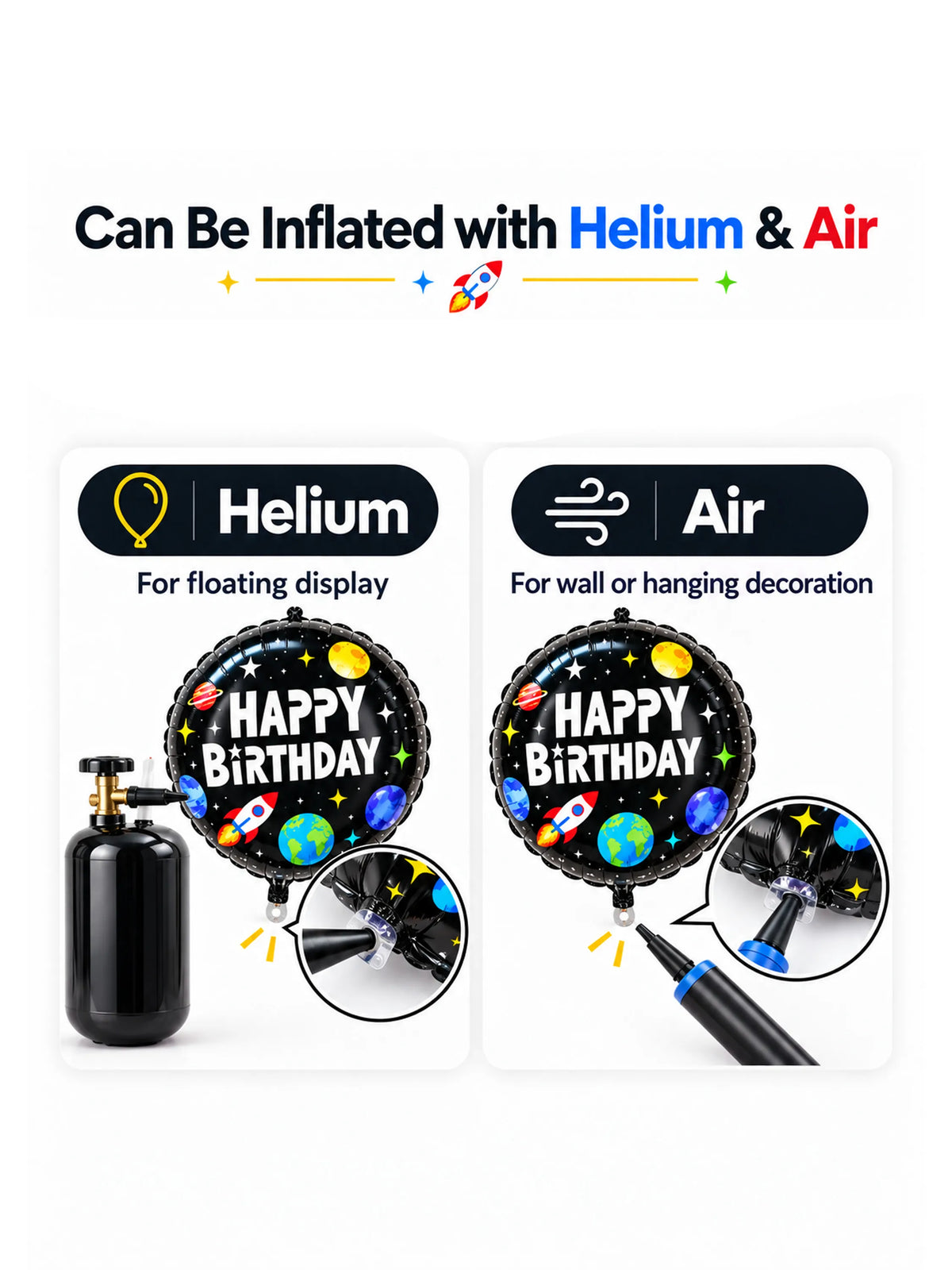 Space Astronaut Birthday Foil Balloon Set – 5 Pcs