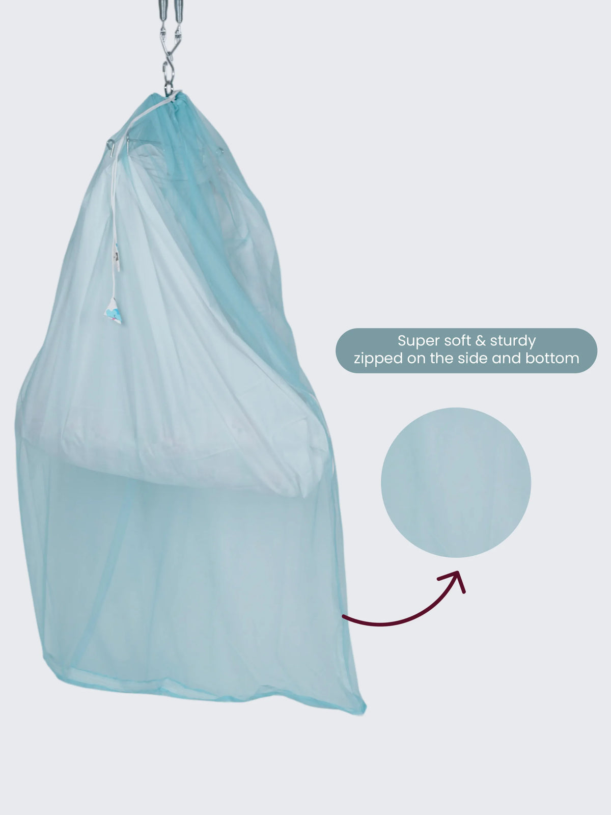 Soft Mosquito Cradle Net - Sky Blue