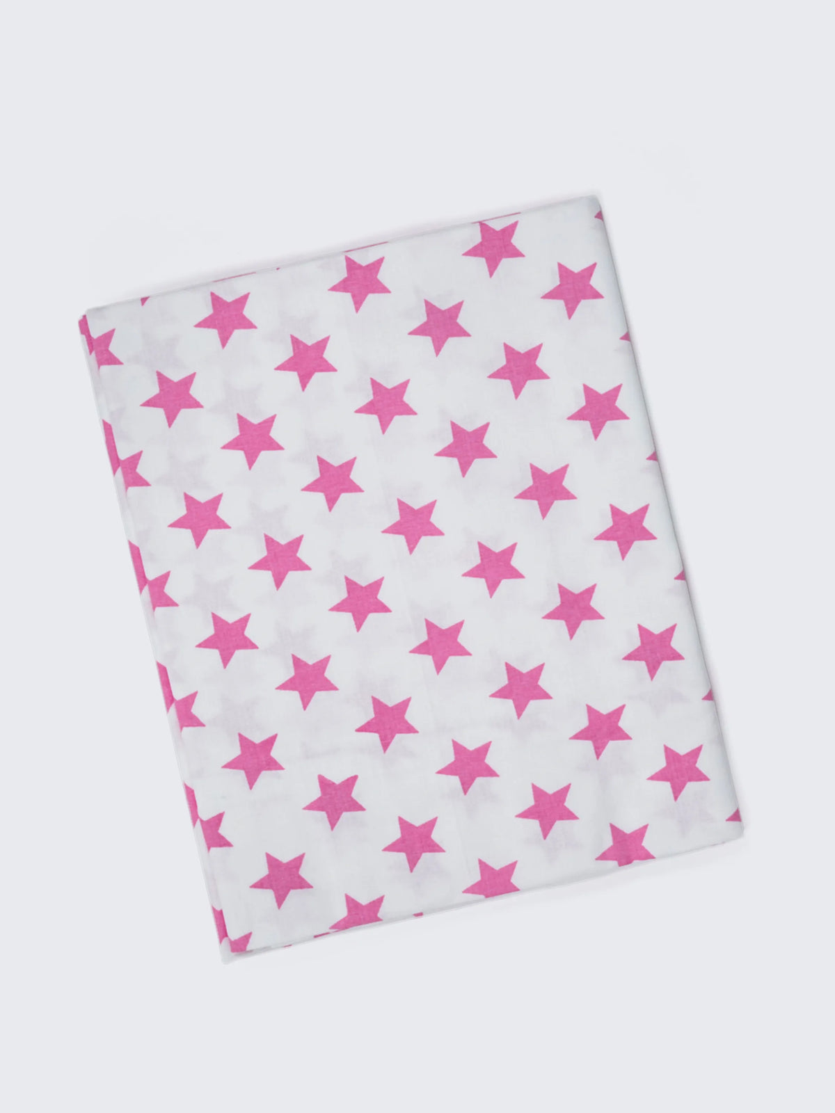 Twill Star Baby Cradle Cloth - Pink With White