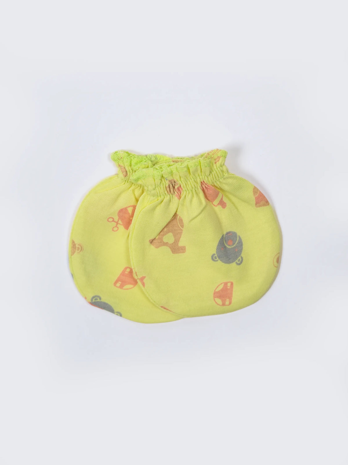 Newborn Cap, Mittens & Booties Set – Yellow Print