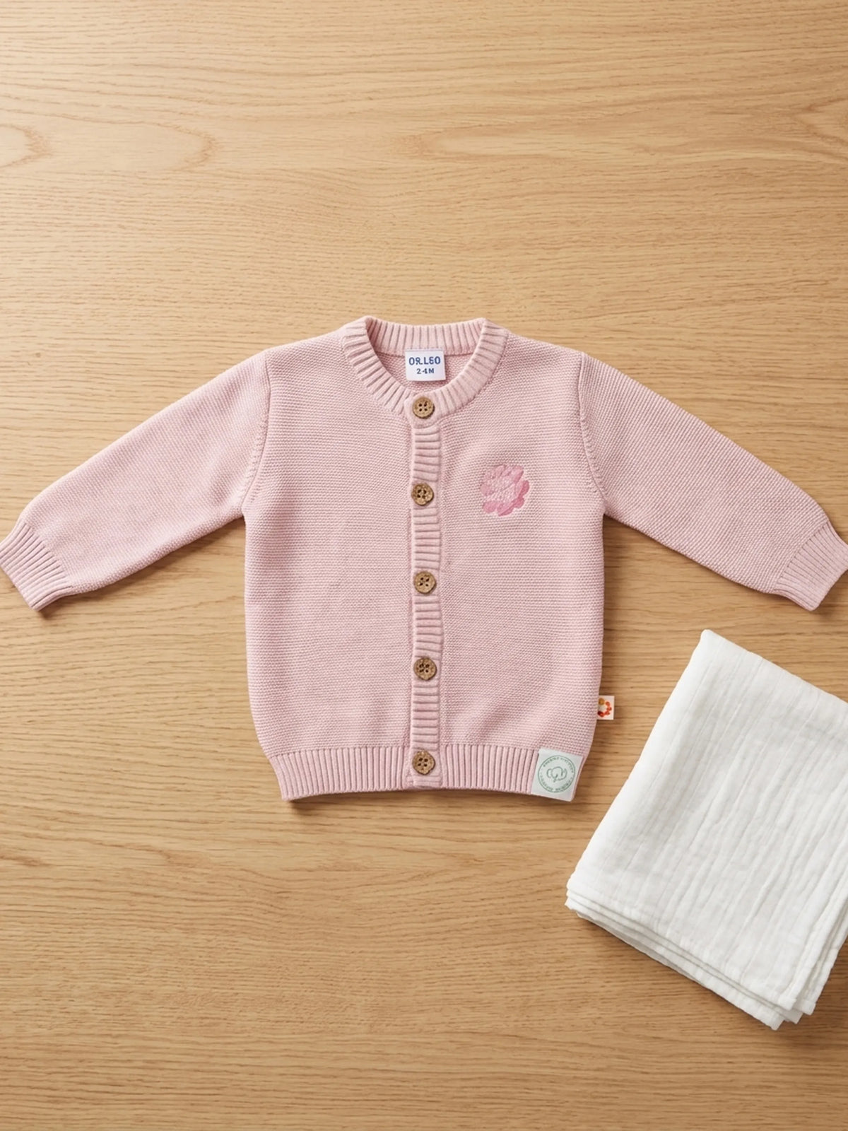 Baby Organic Cotton Knit Cardigan – Pink
