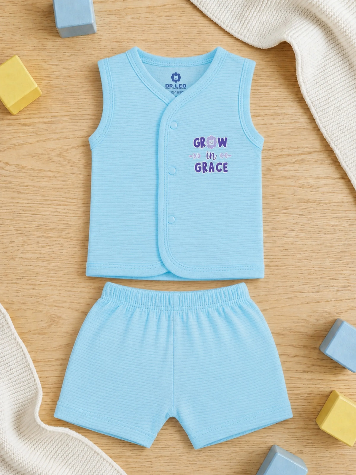 Baby Sleeveless Jabla & Shorts Set - Blue