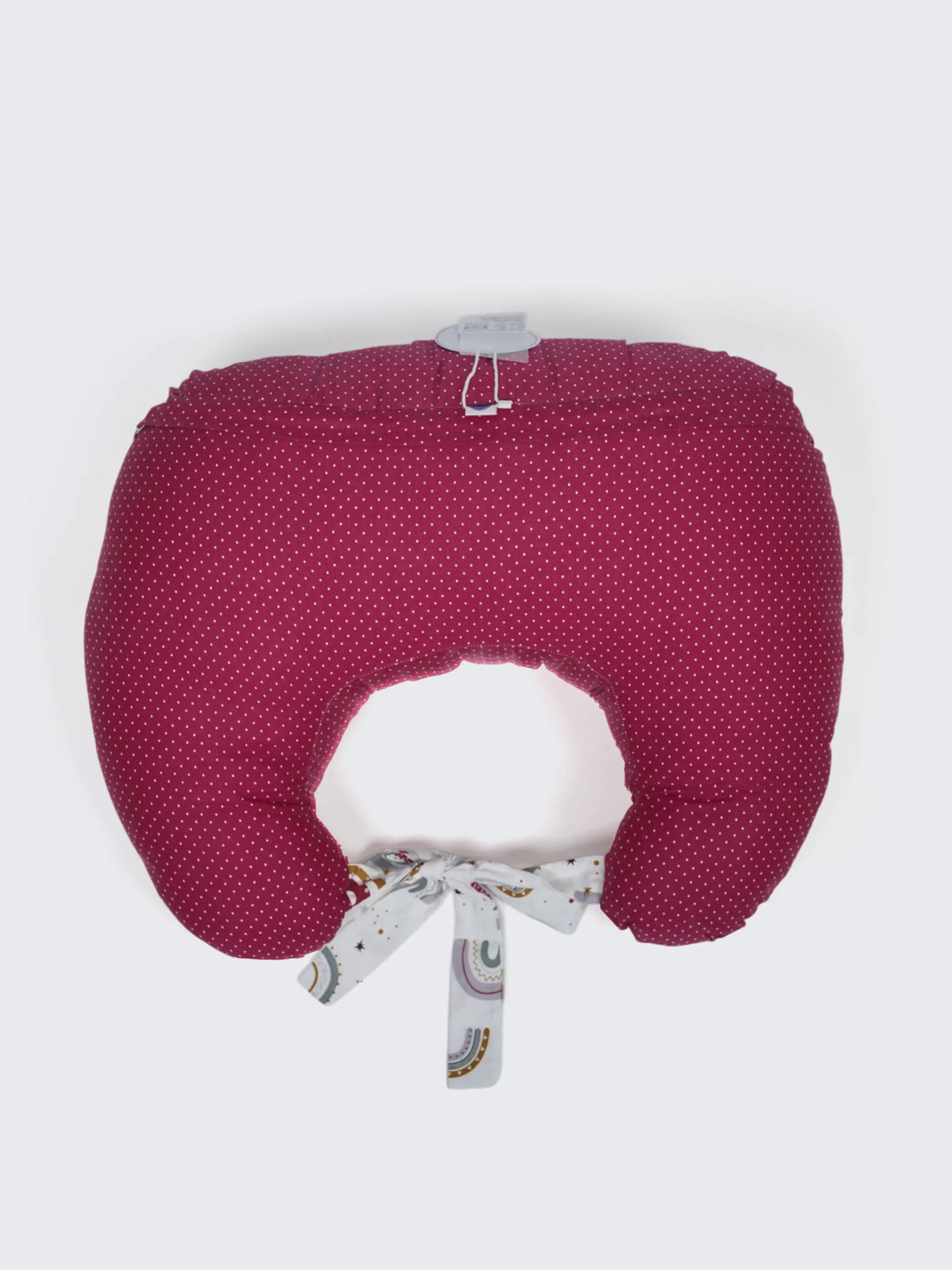 Baby Feeding Pillow - White & Maroon