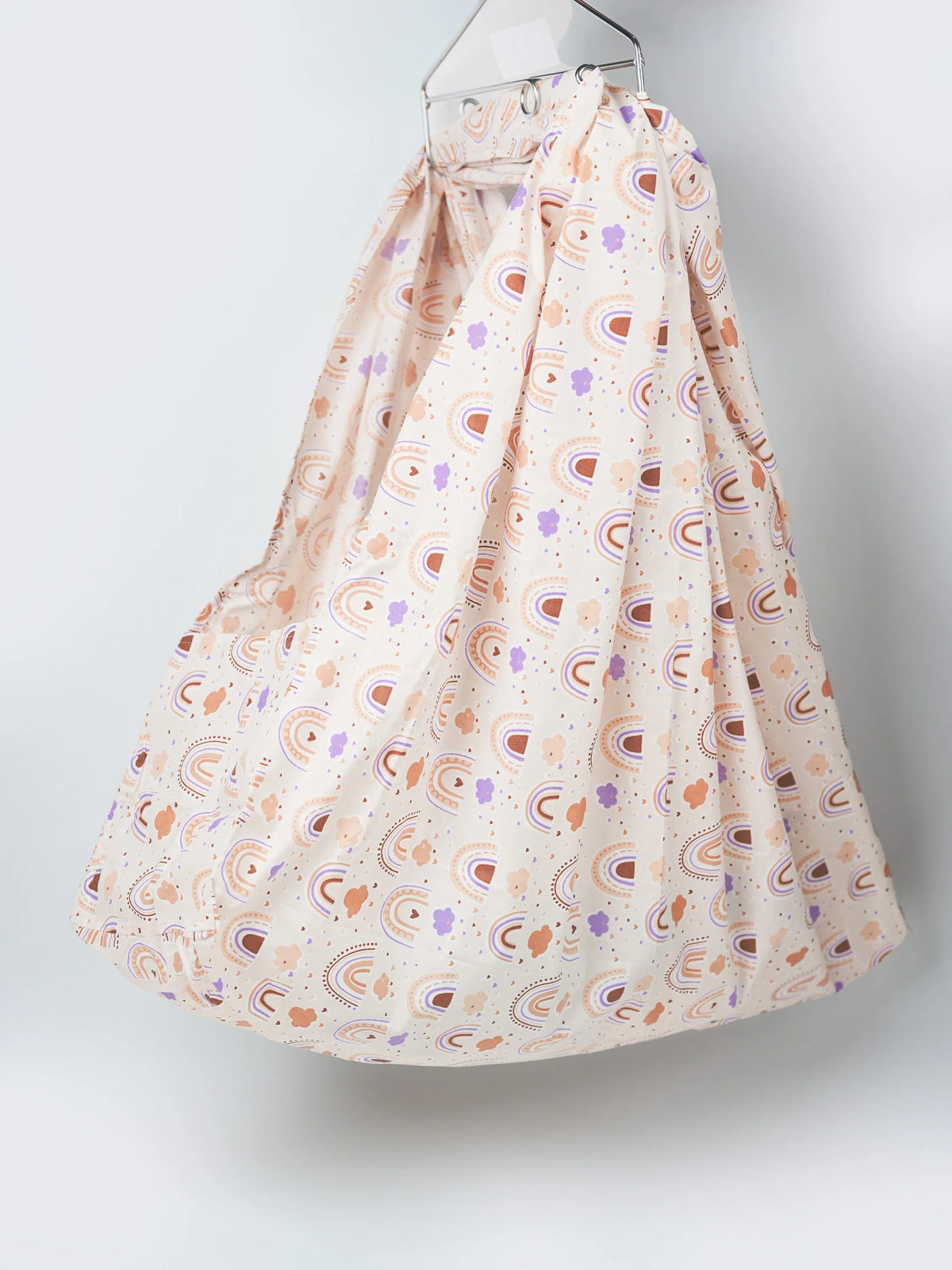 Rainbow & Cloud Print Baby Cradle Cloth - Thottil/Jhula