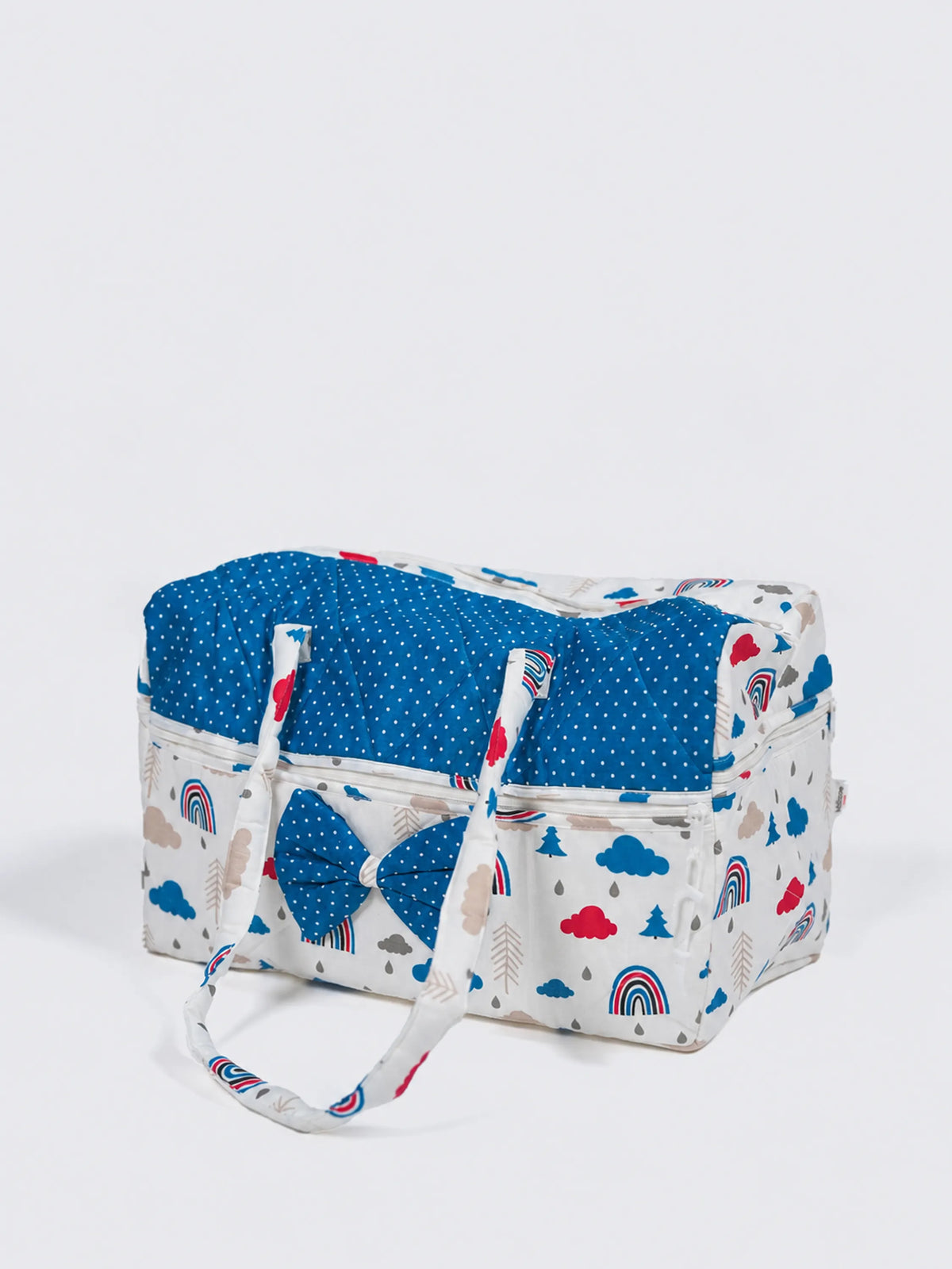 Baby Mother Bag - Blue & White