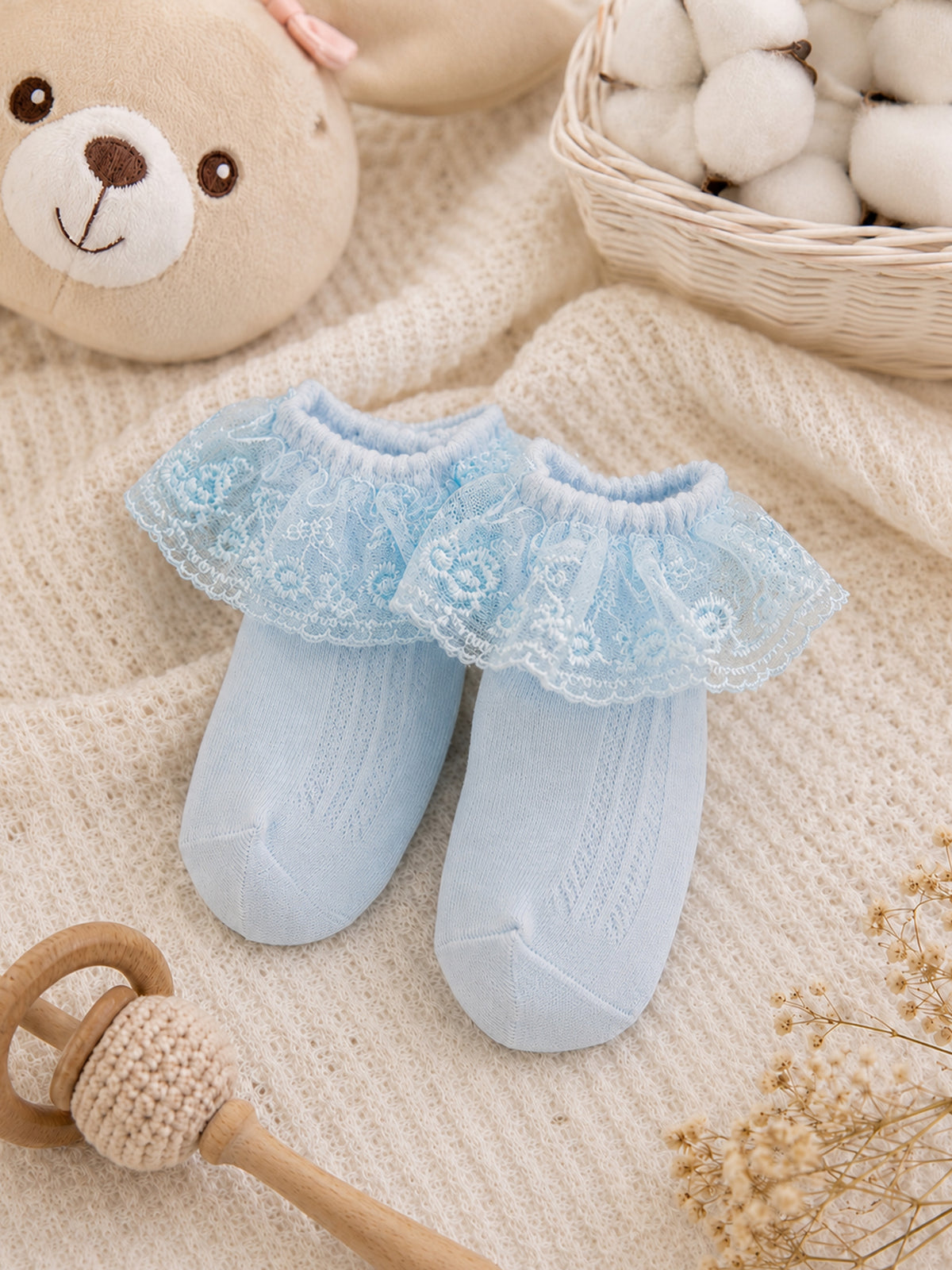 Baby Girls Lace Frill Socks - Pack of 3