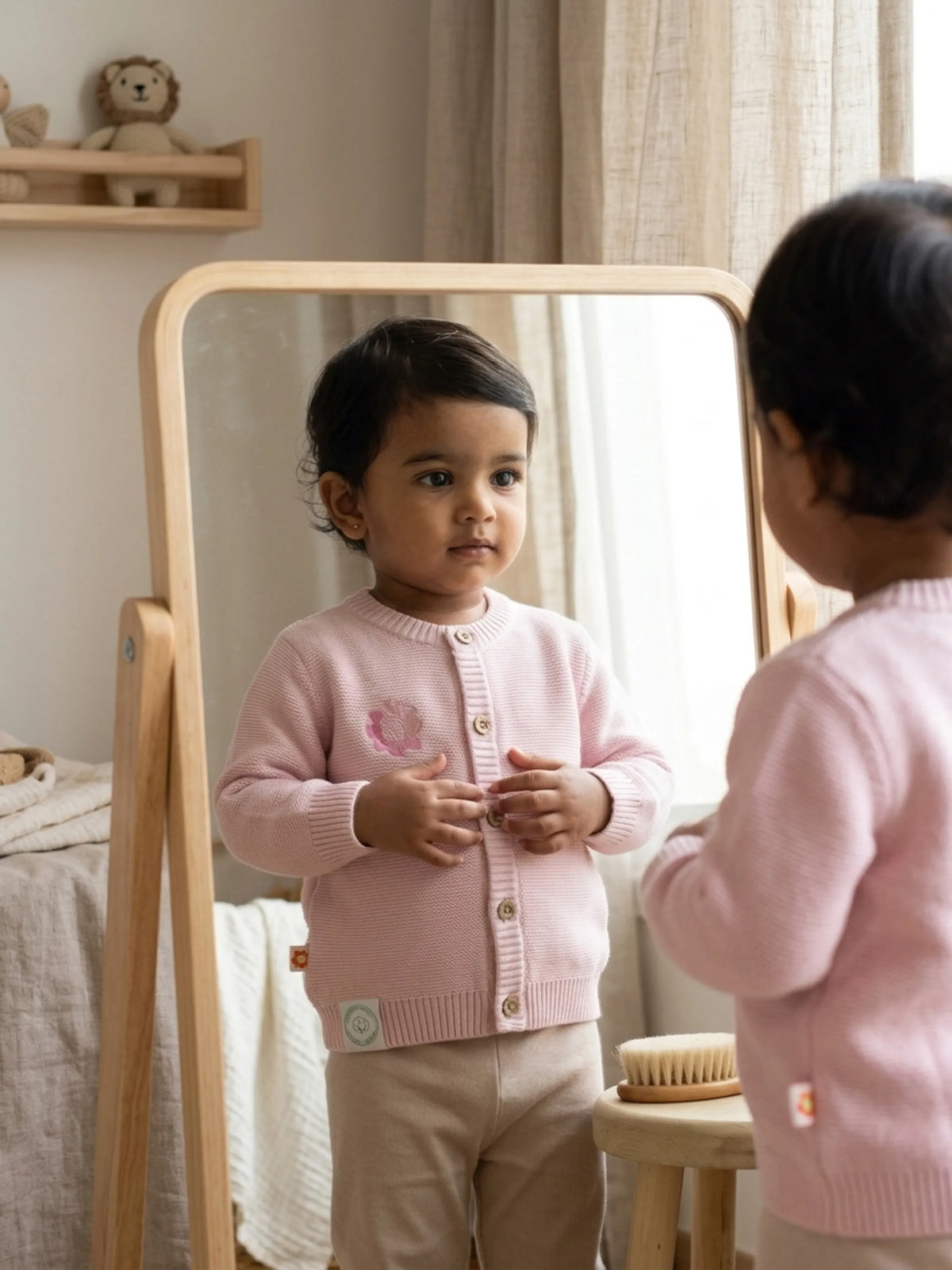 Baby Organic Cotton Knit Cardigan – Pink