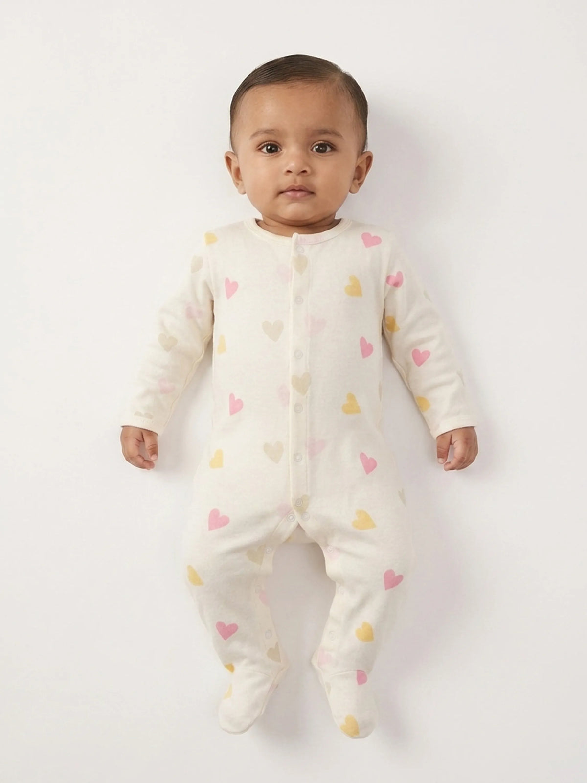 Unisex Baby Heart Print Sleepsuit