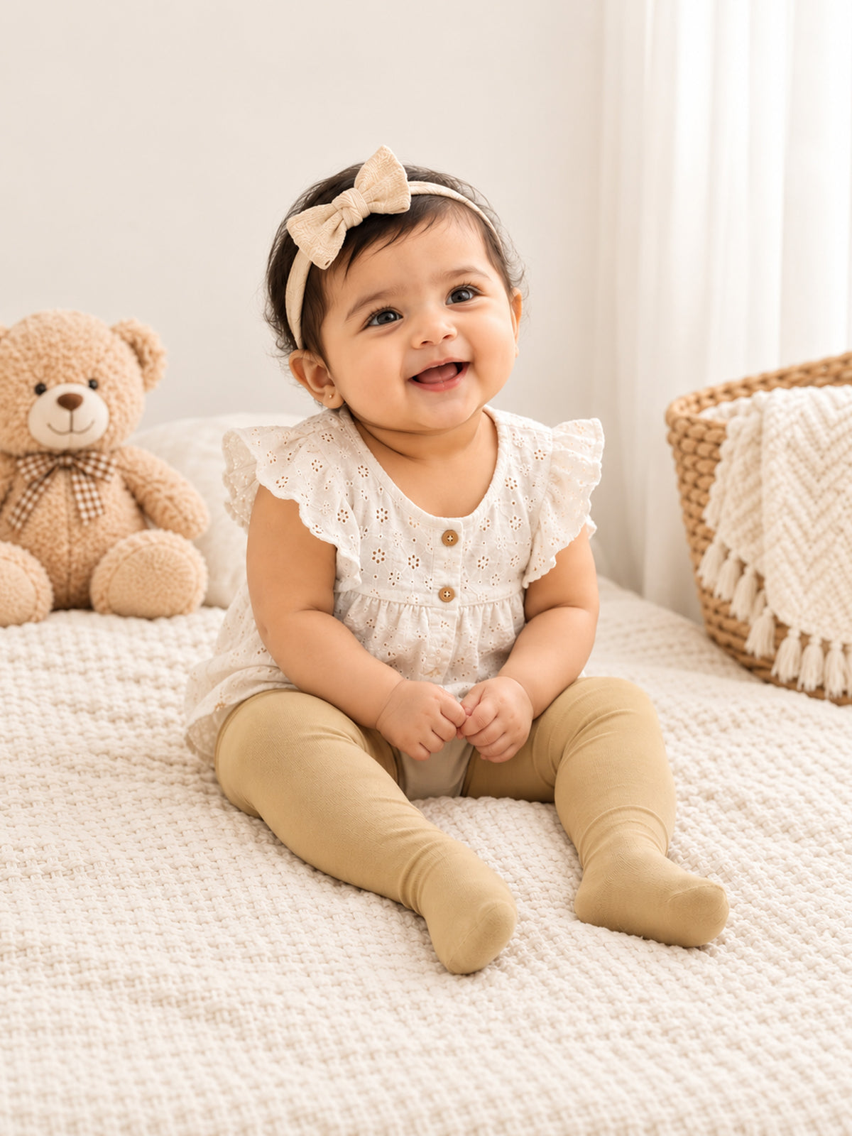 Baby Footed Tights-Beige
