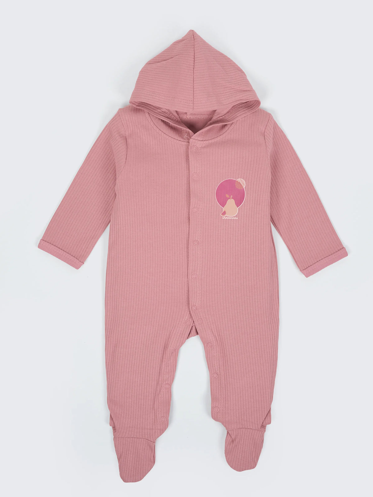 Unisex Baby Hooded Sleepsuit - Pink