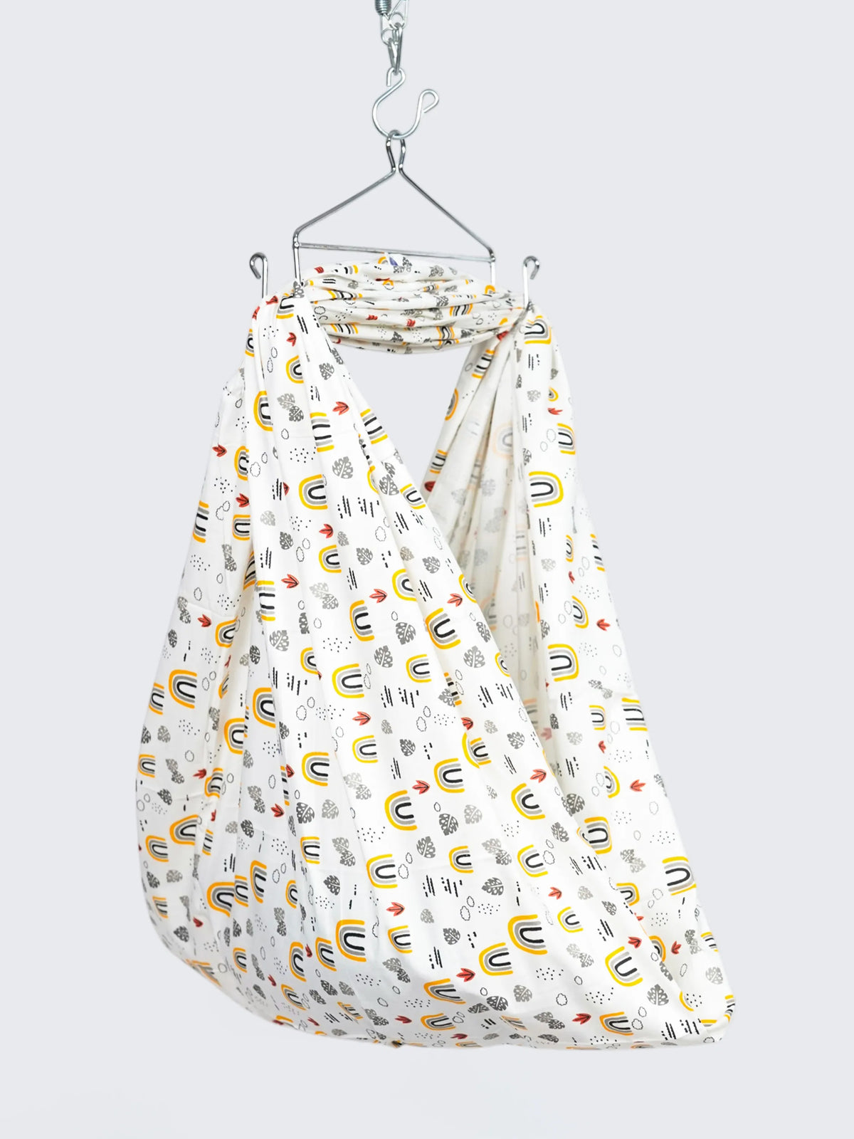 Twill Print Baby Hanging Cradle/Thottil/Jhula - Rainbow & Leaf
