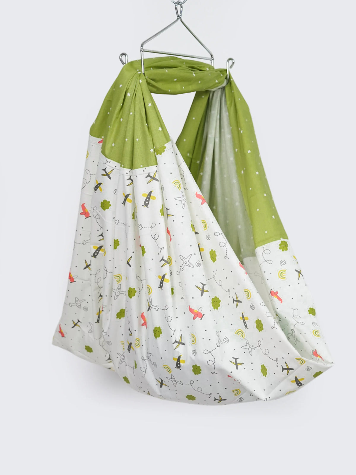 Twill Mix & Match Thottil/Jhula/Cradle Cloth with Net - Airplane
