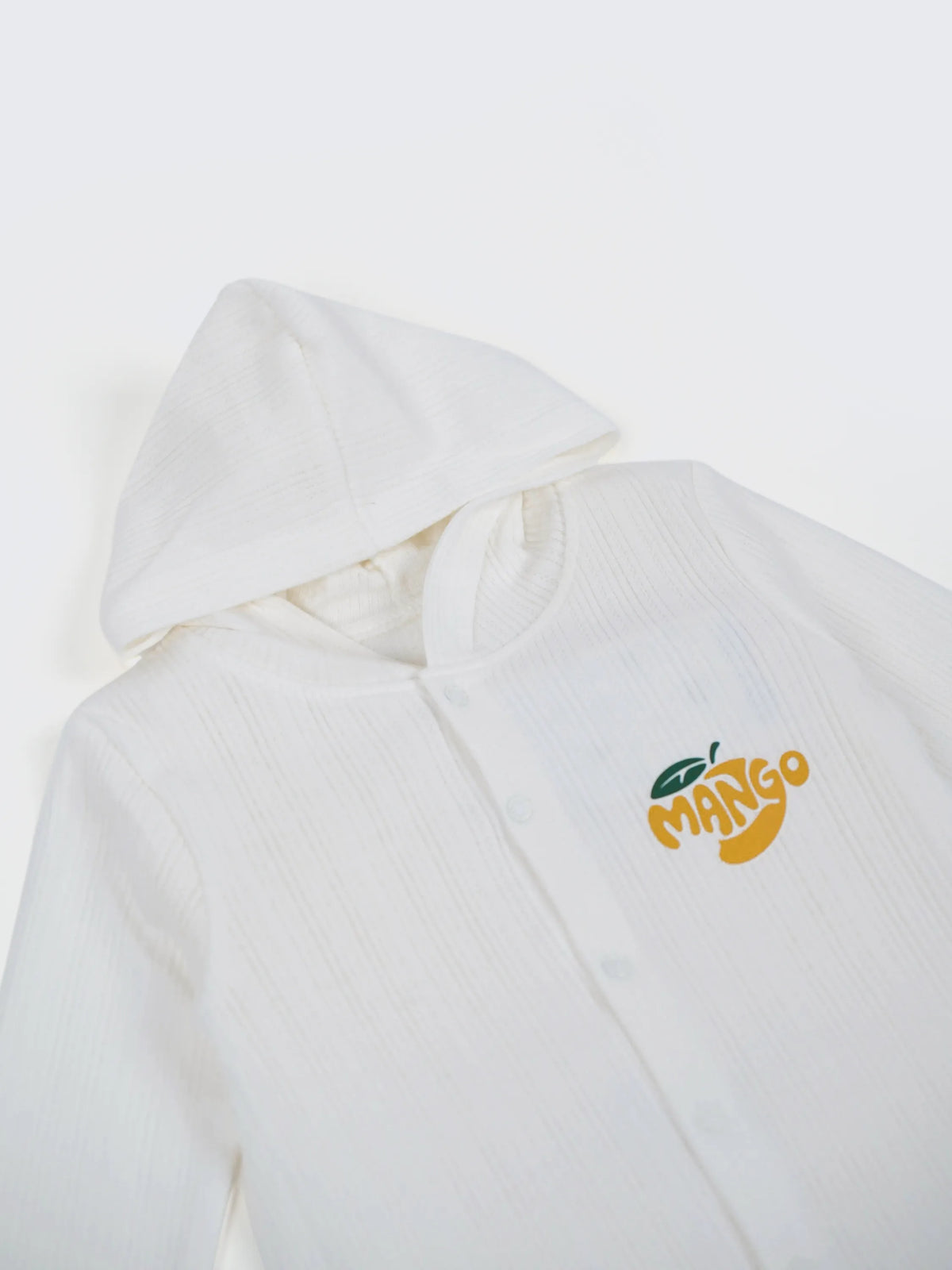 Unisex Baby Hooded Sleepsuit - White