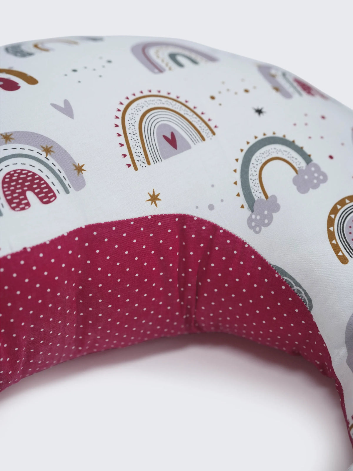 Baby Feeding Pillow - White & Maroon